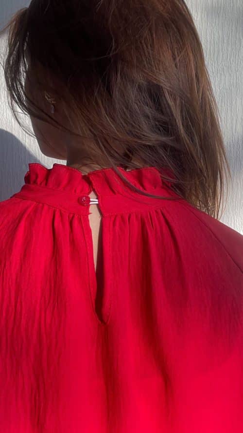 Blouse roezel Nora rood Azzurro-blouses Label-L 1