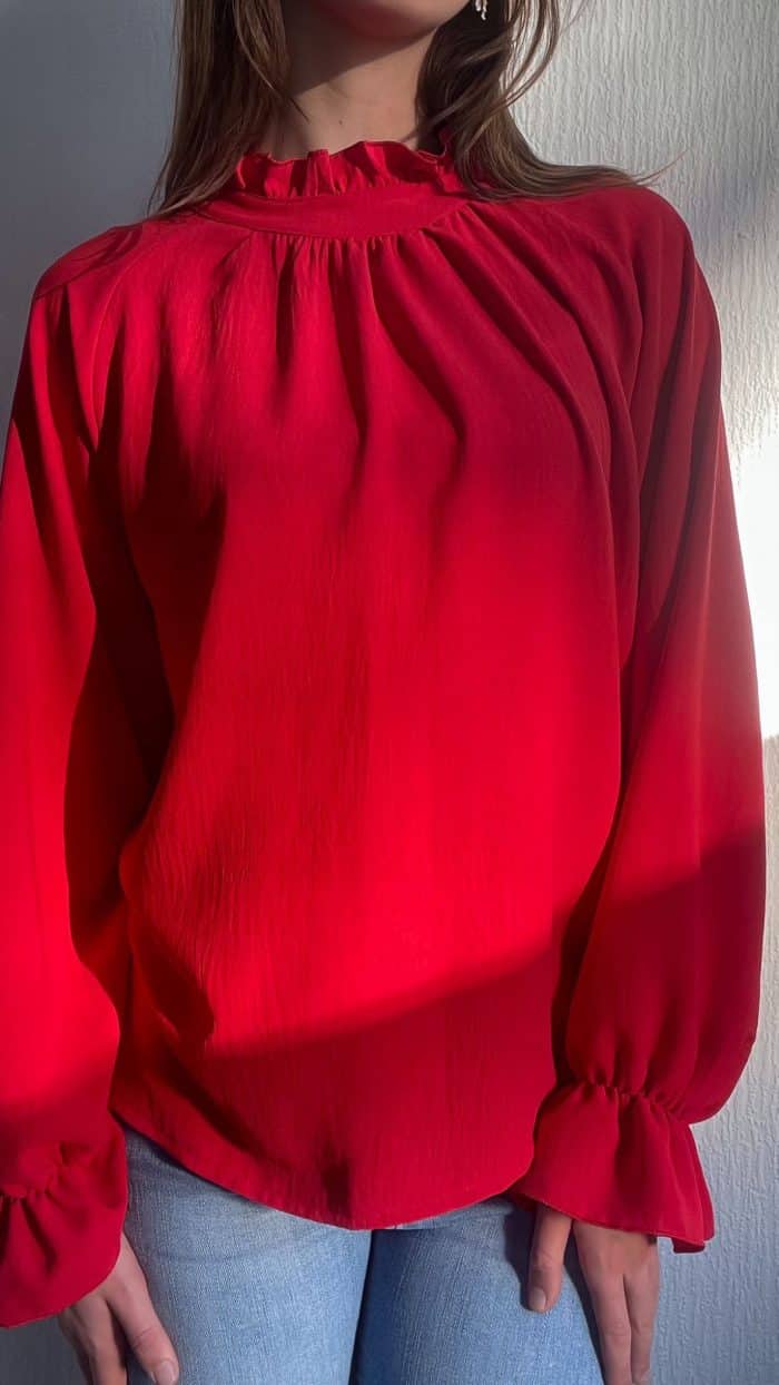 Blouse roezel Nora rood Azzurro-blouses Label-L 1