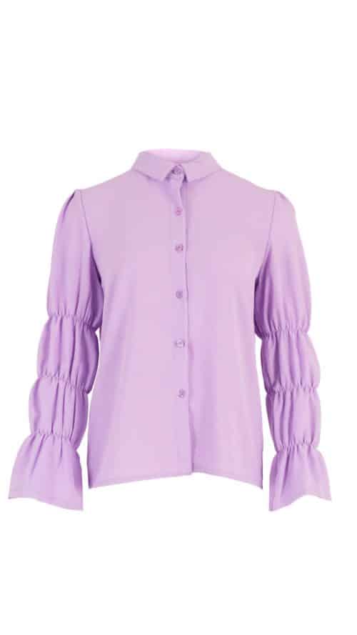 Doorknoop blouse Loua lila Azzurro-blouses Label-L