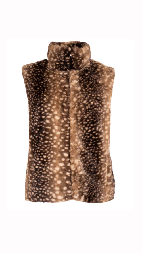 Faux fur gilet bambi Brown Azzurro -gilet Label-L