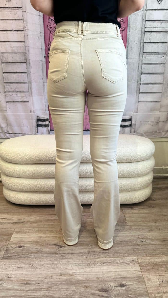 Flared jeans stretch zand Norfy-Broeken Label-L 2