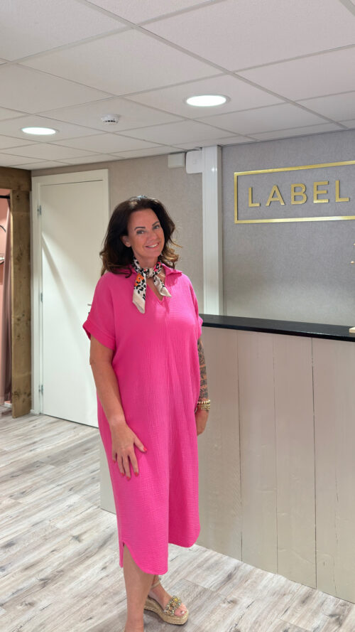 Jurk Basic Livia Pink label-l-jurken Label-L