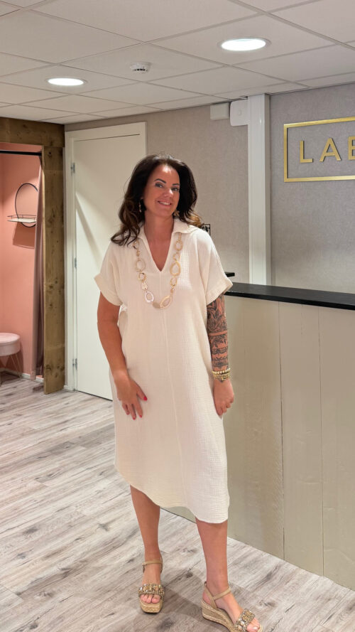 Jurk Basic Livia Sand label-l-jurken Label-L