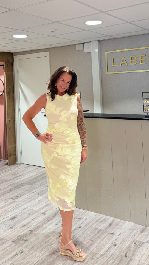 Jurk mesh yellow Azzurro -jurken Label-L