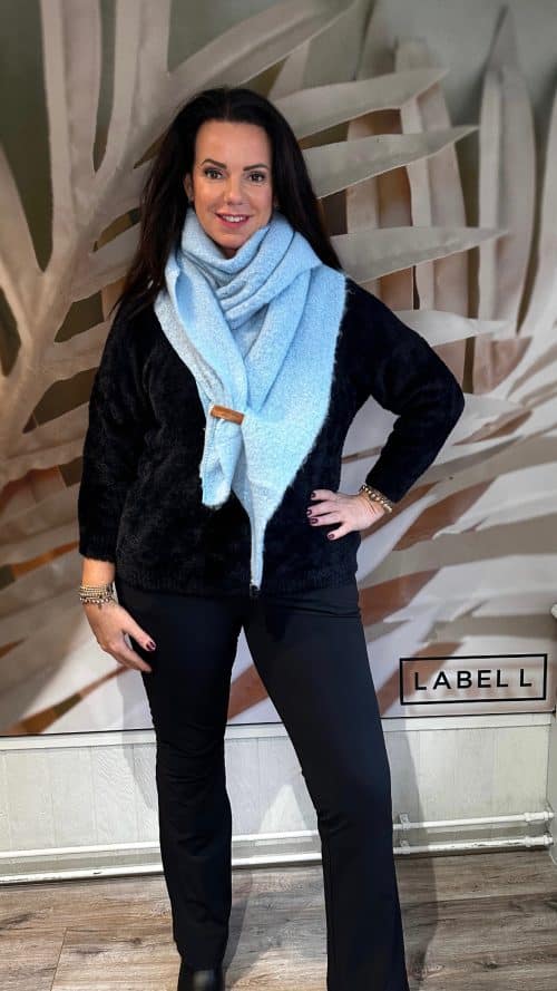 Sjaal licht blauw accessoires junkie Amsterdam - sjaals -Label-L
