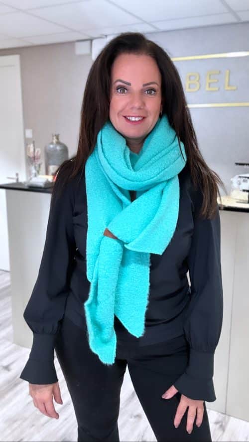 Sjaal turquoise blauw accessoires junkie Amsterdam - sjaals -Label-L 1