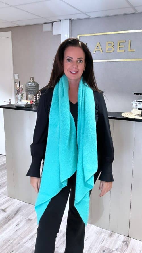 Sjaal turquoise blauw accessoires junkie Amsterdam - sjaals -Label-L 1