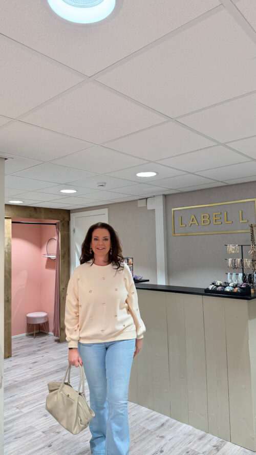 Sweater heart beige moocci-truien en vesten Label-L