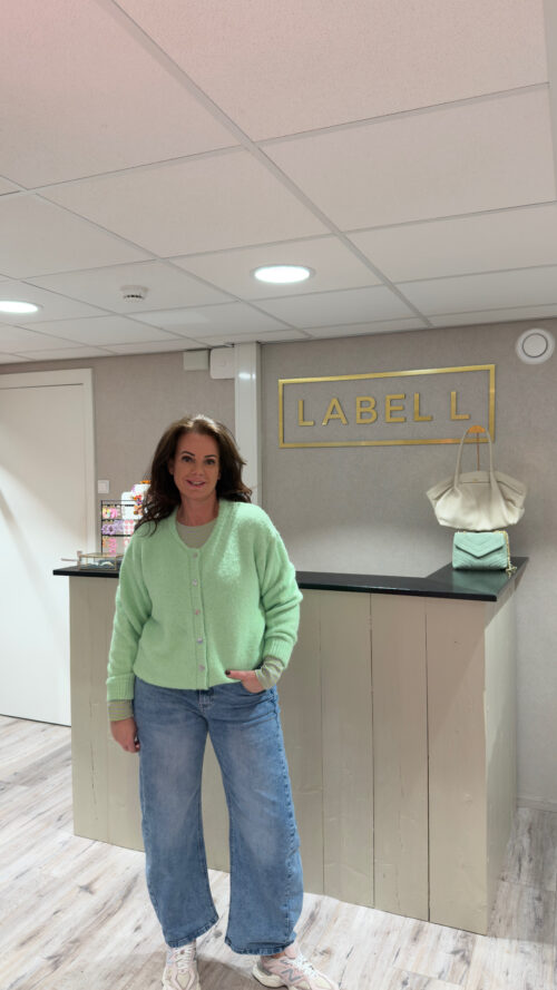 Vest Basic Knitted green-azzurro-truien en vesten Label-L