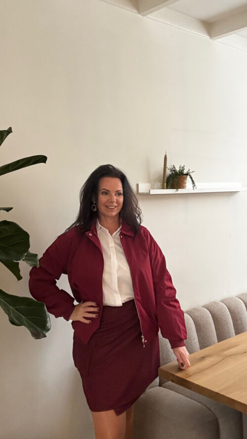 bomber jasje Milly bordeaux azzurro-jassen Label-L