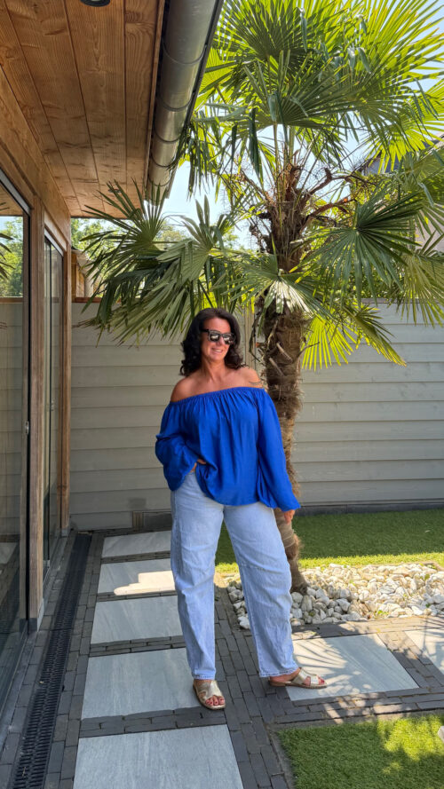 off shoulder top mary kobalt Azzurro -Tops Label-L