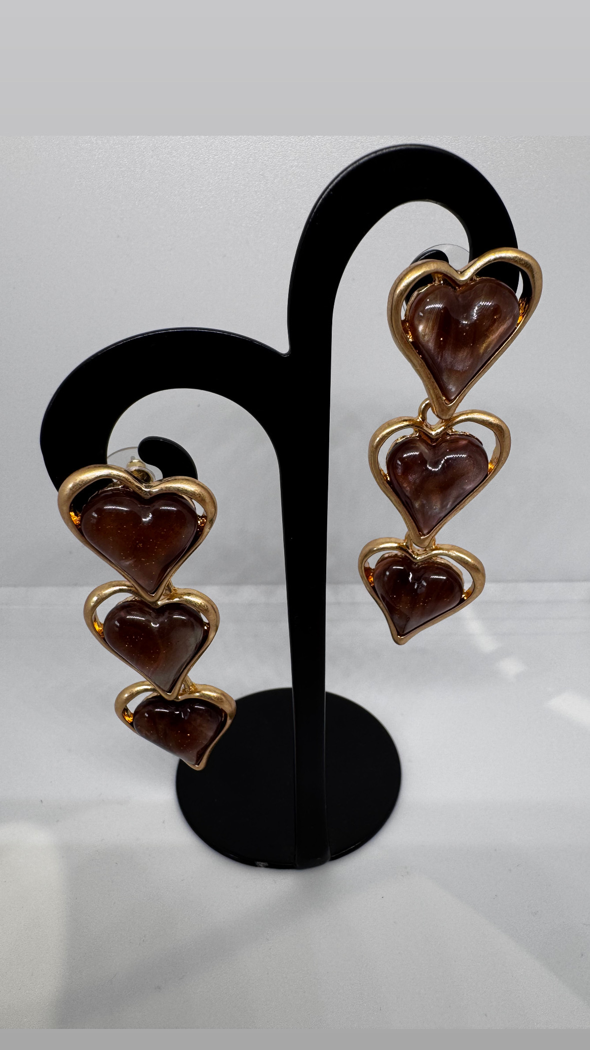 oorbellen golden heart brown sweet-7-oorbellen Label-L